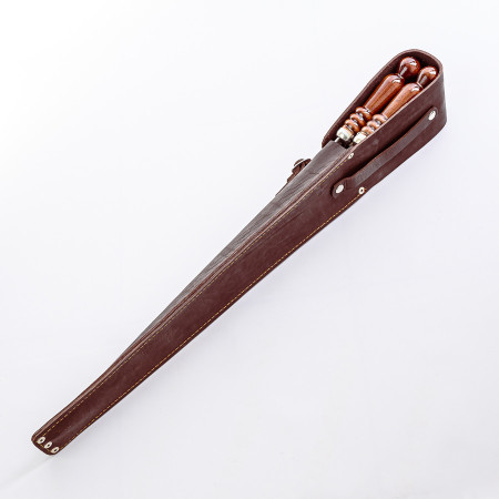A set of skewers 670*12*3 mm in brown leather case в Санкт-Петербурге