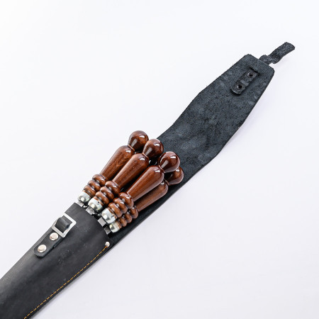 A set of skewers 670*12*3 mm in a black leather case в Санкт-Петербурге